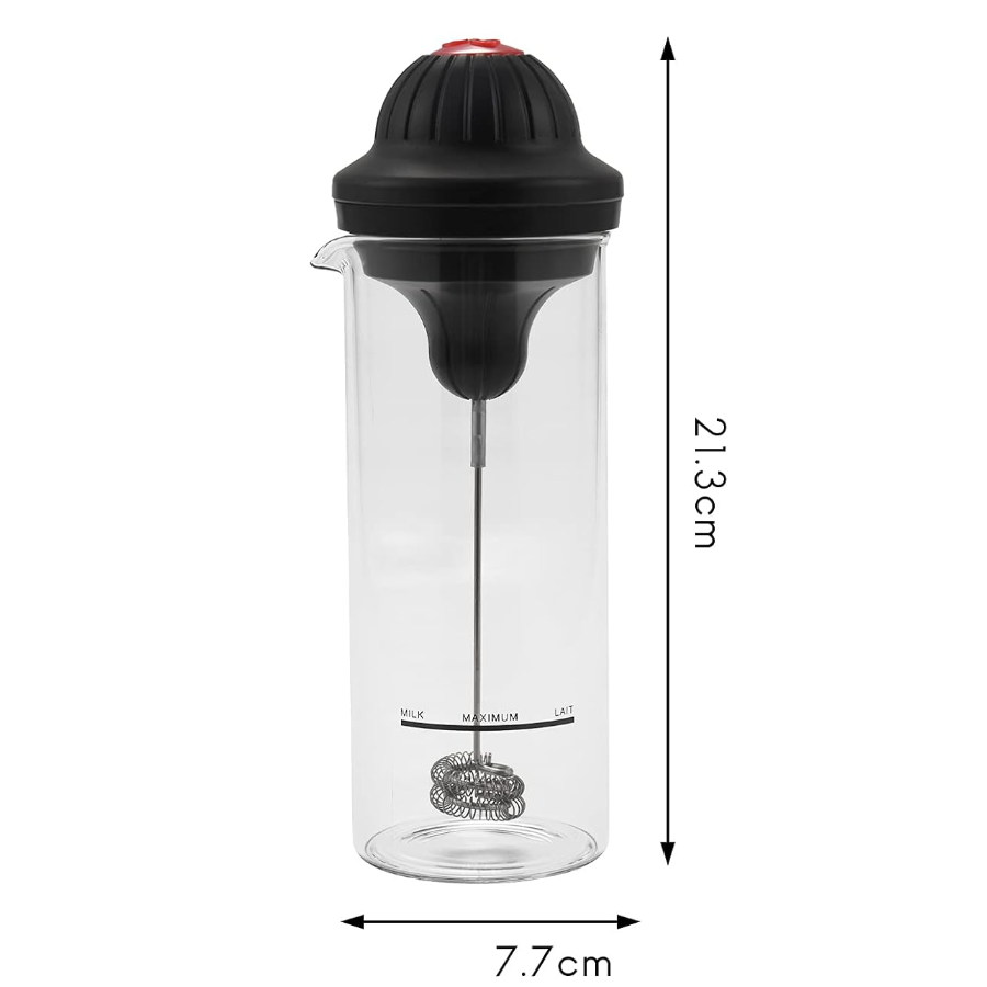 Ηλεκτρική Συσκευή Αφροποίησης Γάλακτος 450ml, με Γυάλινο Ποτήρι Ανθεκτικό στη Θερμότητα, Πυκνό και Ομοιόμορφο Αφρό, Ιδανική για Καπουτσίνο, Λάτε και Καφέ