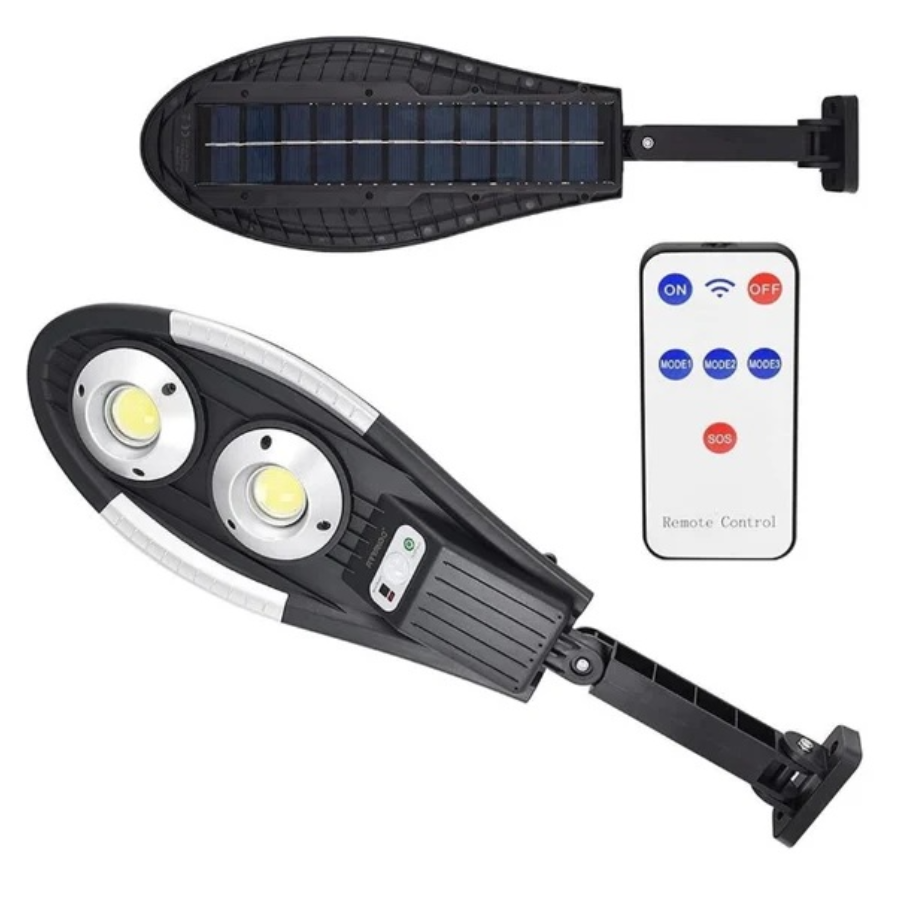 Ηλιακή Λάμπα 150W με 60 LED COB, Αισθητήρα Κίνησης, 3 Λειτουργίες Φωτισμού, Τηλεχειριστήριο, IP65, Αυτονομία έως 12 ώρες, Εξωτερικός Φωτισμός για Αυλή και Κήπο