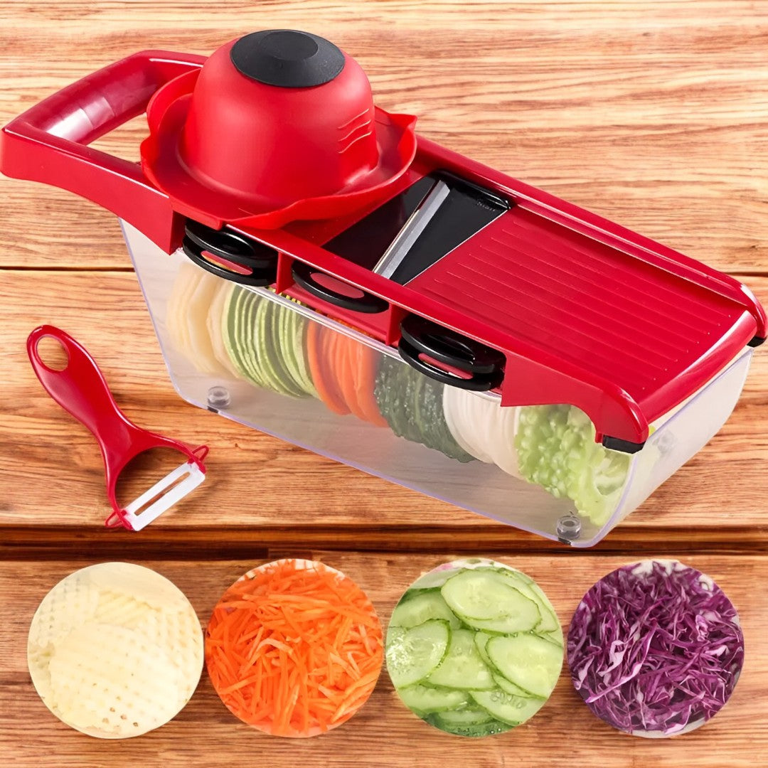 Οικονομικό Πακέτο Κουζίνας – Air Fryer 6L 2400W Φριτέζα χωρίς Λάδι με Ψηφιακή Οθόνη + Τρίφτης 6 σε 1 για Λαχανικά και Φρούτα με Δοχείο