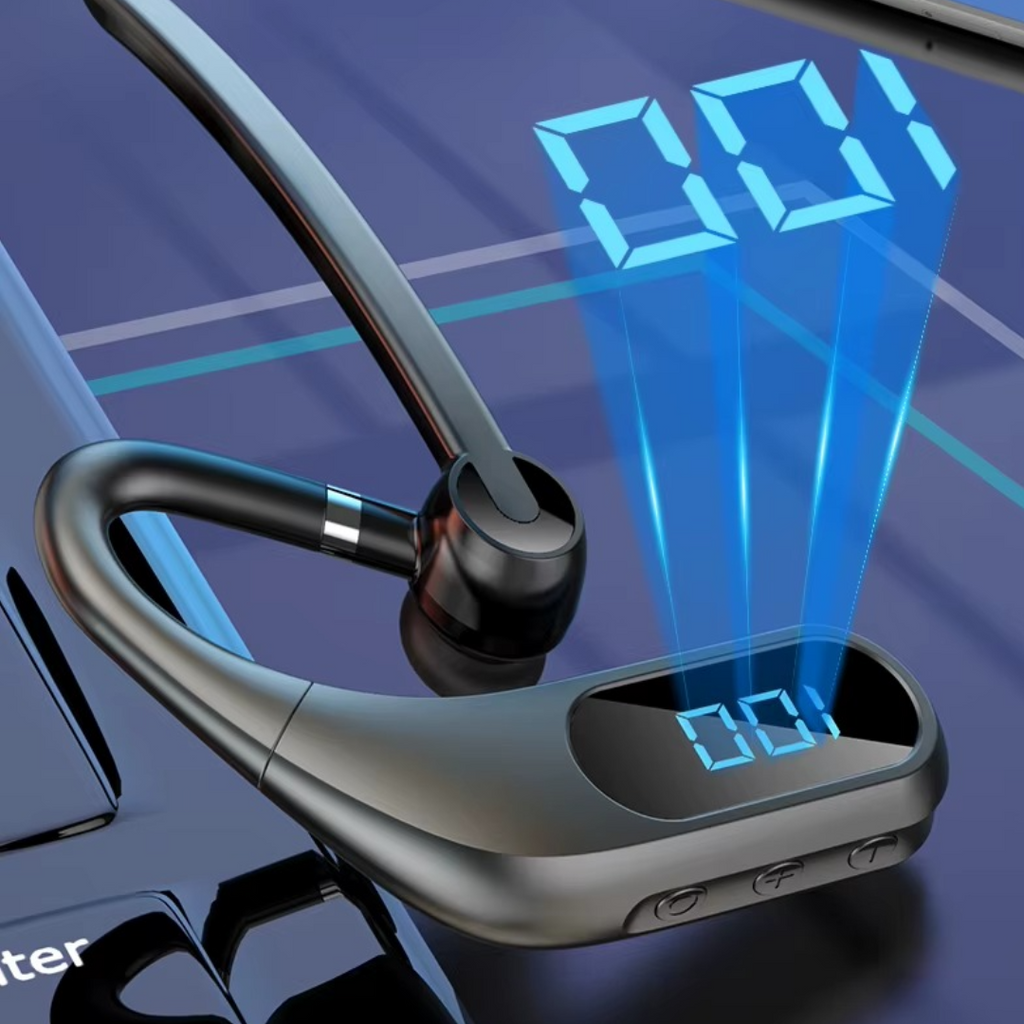 Ασύρματα ακουστικά Bluetooth KJ12, Handsfree με μικρόφωνο, περιστροφή 180°, οθόνη LED, μεγάλη αυτονομία, γρήγορη σύνδεση, εμβέλεια 10m, μαύρο