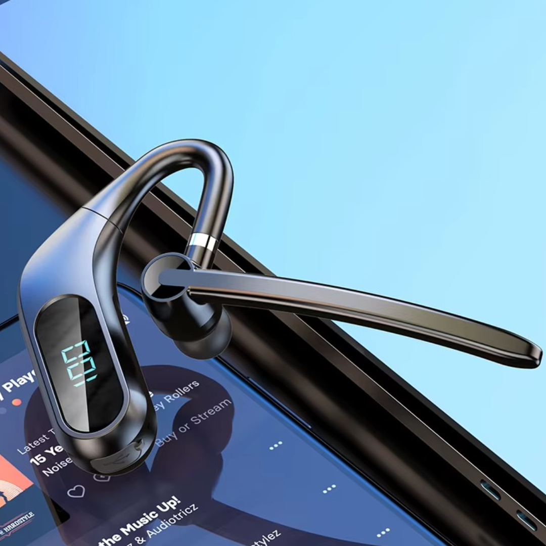 Ασύρματα ακουστικά Bluetooth KJ12, Handsfree με μικρόφωνο, περιστροφή 180°, οθόνη LED, μεγάλη αυτονομία, γρήγορη σύνδεση, εμβέλεια 10m, μαύρο