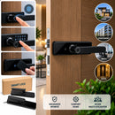 Έξυπνη Κλειδαριά Yala Smart Lock για Πόρτα, Δακτυλικό Αποτύπωμα, Κωδικός και Κάρτα M1/IC, Πληκτρολόγιο Αφής, Μαύρο