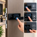 Έξυπνη Κλειδαριά Yala Smart Lock για Πόρτα, Δακτυλικό Αποτύπωμα, Κωδικός και Κάρτα M1/IC, Πληκτρολόγιο Αφής, Μαύρο