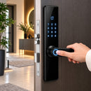 Έξυπνη Κλειδαριά Yala Smart Lock για Πόρτα, Δακτυλικό Αποτύπωμα, Κωδικός και Κάρτα M1/IC, Πληκτρολόγιο Αφής, Μαύρο
