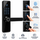 Έξυπνη Κλειδαριά Yala Smart Lock για Πόρτα, Δακτυλικό Αποτύπωμα, Κωδικός και Κάρτα M1/IC, Πληκτρολόγιο Αφής, Μαύρο