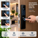 Έξυπνη Κλειδαριά Yala Smart Lock για Πόρτα, Δακτυλικό Αποτύπωμα, Κωδικός και Κάρτα M1/IC, Πληκτρολόγιο Αφής, Μαύρο