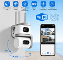 Κάμερα Παρακολούθησης WiFi 8MP με 2 Φακούς, Περιστροφή 360°, Νυχτερινή Όραση, Αμφίδρομος Ήχος, V380 Pro