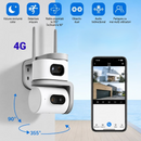 Κάμερα Παρακολούθησης 4G 8MP με 2 Φακούς, Περιστροφή 360°, Νυχτερινή Όραση, Ανίχνευση Κίνησης, Αμφίδρομος Ήχος