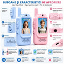 Σετ 2 Video Walkie Talkie για Παιδιά με Κάμερα και Έγχρωμη Οθόνη, Επικοινωνία Ήχου-Εικόνας, Ροζ και Μπλε, Διαδραστικά Παιχνίδια για Παιδιά
