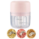 Πακέτο Ηλεκτρικός Πολυκόφτης Universal με 4 Λεπίδες Inox + Mini Ηλεκτρικός Πολυκόφτης - Πολυλειτουργικός Κόφτης για Λαχανικά, Κρέας, Σκόρδο και Ξηρούς Καρπούς