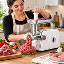Ηλεκτρική Κρεατομηχανή 2800W, Απόδοση 120 kg/ώρα, 3 Δίσκοι, Ανοξείδωτη Λεπίδα, Λειτουργία Reverse, Εξαρτήματα για Λουκάνικα και Χυμό Ντομάτας