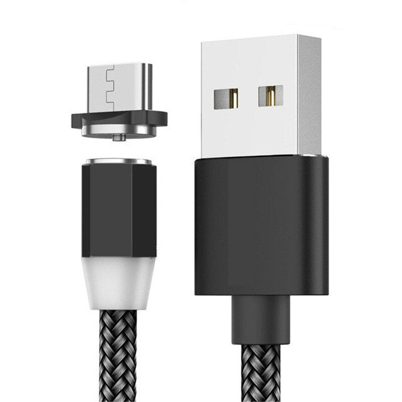 Μαγνητικό Καλώδιο Φόρτισης 3σε1 με LED - Lightning, USB-C, Micro USB - Συμβατό με iPhone/Android