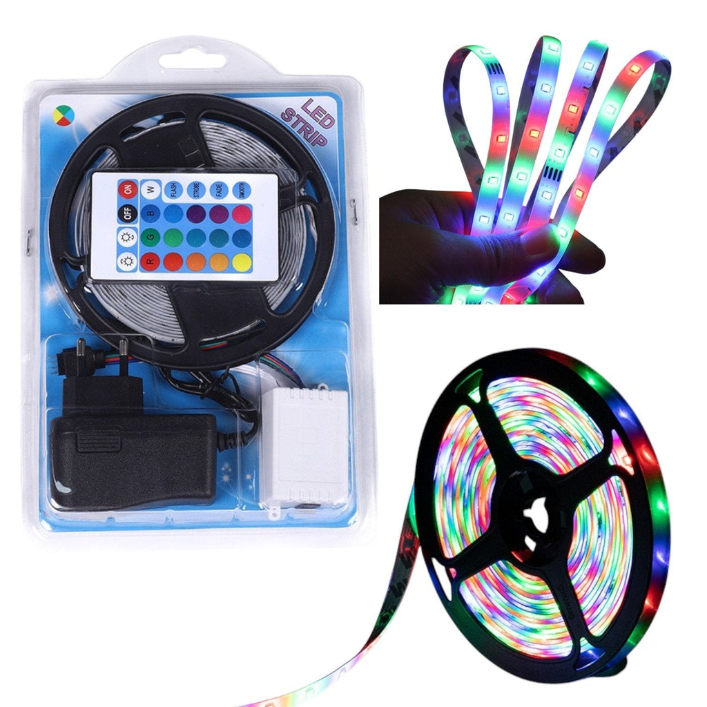 Ταινία LED RGB 5m με Τηλεχειριστήριο – 300 LED Αδιάβροχη IP65 για Εσωτερικούς και Εξωτερικούς Χώρους