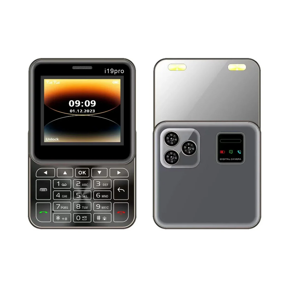 Μίνι Συρόμενο Τηλέφωνο i19 Pro Οθόνη 2.4 ιντσών, Dual SIM, Κάμερα, Ραδιόφωνο FM, Bluetooth, Φυσικά Κουμπιά, Ξεκλείδωτο